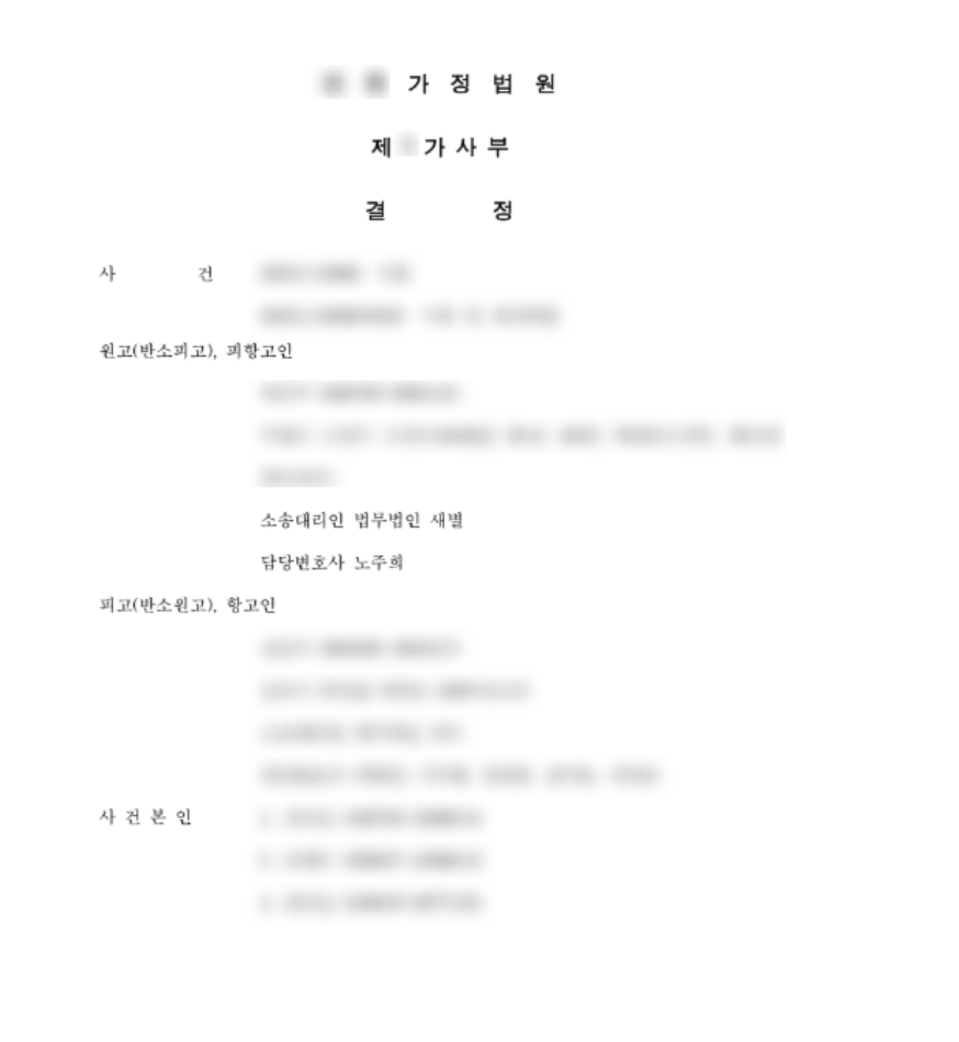 즉시항고 승소사례 1 이혼소송 사전처분 즉시항고 승소사